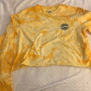 Vans yellow tie-dye long sleeve crop top